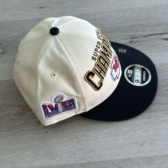 New Era Kansas City Chiefs Super Bowl LVIII Champions Adjust Cream OS NWT - Picture 7 of 9